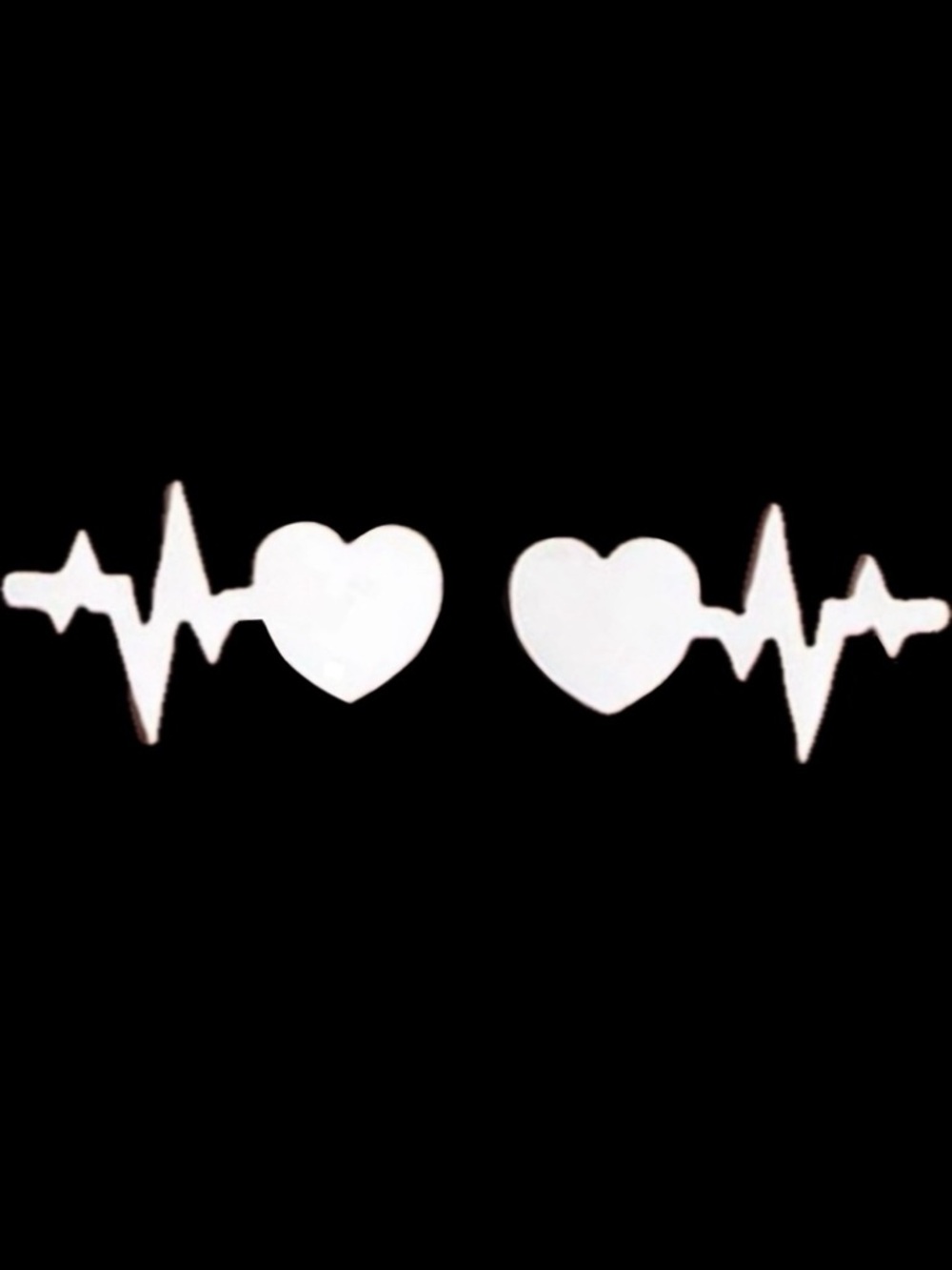 EKG ECG Electrocardio Heartbeat Heart Sinus Rhythm Med Doctor Nurse Silver Studs